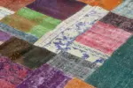 Patchwork Multi Pamuk Üzerine Yün El Dokuma Kilim-273x366 - Görsel 5