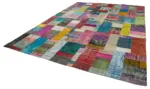 Patchwork Multi Pamuk Üzerine Yün El Dokuma Kilim-303x409 - Görsel 3