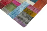 Patchwork Multi Pamuk Üzerine Yün El Dokuma Kilim-303x409 - Görsel 4
