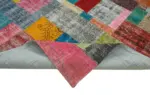 Patchwork Multi Pamuk Üzerine Yün El Dokuma Kilim-303x409 - Görsel 6