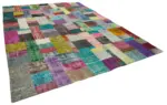 Patchwork Multi Pamuk Üzerine Yün El Dokuma Kilim-303x410 - Görsel 2