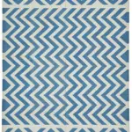 Duri Modern Mavi Pamuk Üstü Yün El Dokuma Kilim-188x270