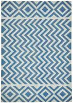 Duri Modern Mavi Pamuk Üstü Yün El Dokuma Kilim-188x270