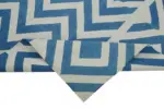 Duri Modern Mavi Pamuk Üstü Yün El Dokuma Kilim-188x270 - Görsel 6