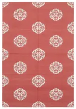 Duri Modern Kırmızı Pamuk Üstü Yün El Dokuma Kilim-186x272