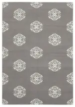 Duri Modern Gri Pamuk Üstü Yün El Dokuma Kilim-186x267