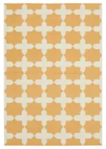 Duri Modern Sarı Pamuk Üstü Yün El Dokuma Kilim-188x271