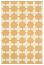 Duri Modern Sarı Pamuk Üstü Yün El Dokuma Kilim-182x281