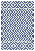 Duri Modern Mavi Pamuk Üstü Yün El Dokuma Kilim-184x273