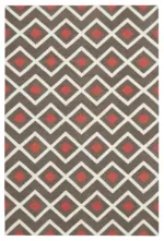 Duri Modern Kahverengi Pamuk Üstü Yün El Dokuma Kilim-184x273