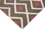Duri Modern Kahverengi Pamuk Üstü Yün El Dokuma Kilim-184x273 - Görsel 4