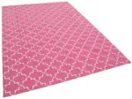Duri Modern Pembe Pamuk Üstü Yün El Dokuma Kilim-186x273 - Görsel 2