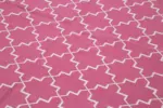Duri Modern Pembe Pamuk Üstü Yün El Dokuma Kilim-186x273 - Görsel 5