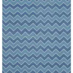 Duri Modern Mavi Pamuk Üstü Yün El Dokuma Kilim-187x270