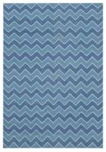 Duri Modern Mavi Pamuk Üstü Yün El Dokuma Kilim-187x270