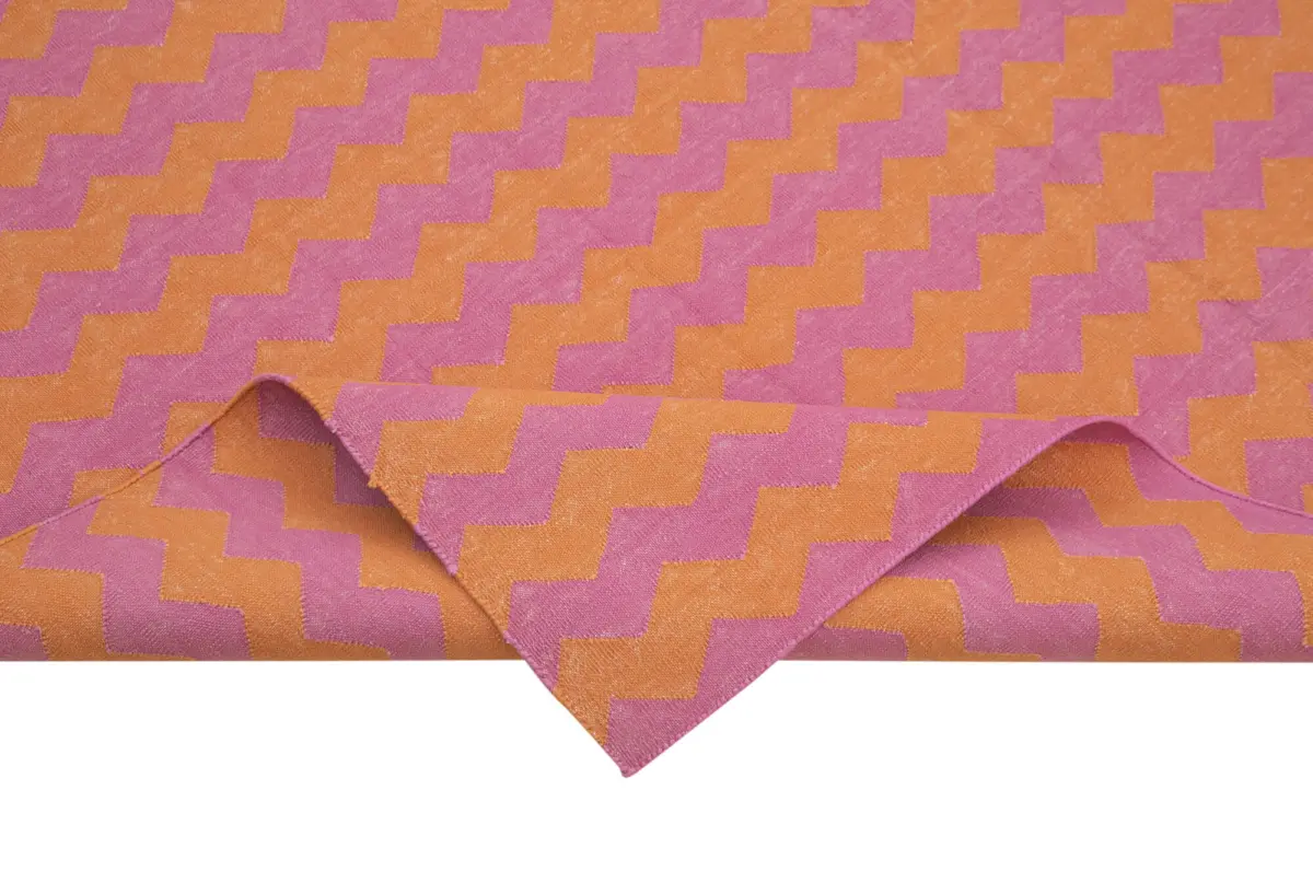 Duri Modern Mor Pamuk Üstü Yün El Dokuma Kilim-182x272 - Görsel 6