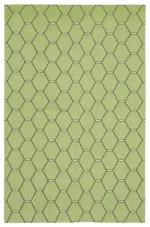 Duri Modern Yeşil Pamuk Üstü Yün El Dokuma Kilim-185x282