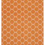 Duri Modern Turuncu Pamuk Üstü Yün El Dokuma Kilim-184x266