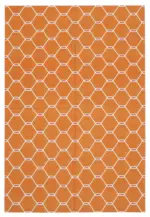 Duri Modern Turuncu Pamuk Üstü Yün El Dokuma Kilim-184x266