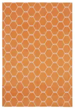 Duri Modern Turuncu Pamuk Üstü Yün El Dokuma Kilim-185x274