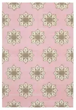 Duri Modern Pembe Pamuk Üstü Yün El Dokuma Kilim-188x273