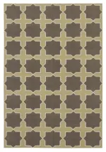 Duri Modern Kahverengi Pamuk Üstü Yün El Dokuma Kilim-191x277