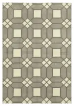 Duri Modern Gri Pamuk Üstü Yün El Dokuma Kilim-184x267