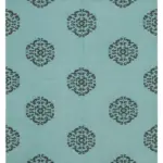 Duri Modern Turkuaz Pamuk Üstü Yün El Dokuma Kilim-177x266