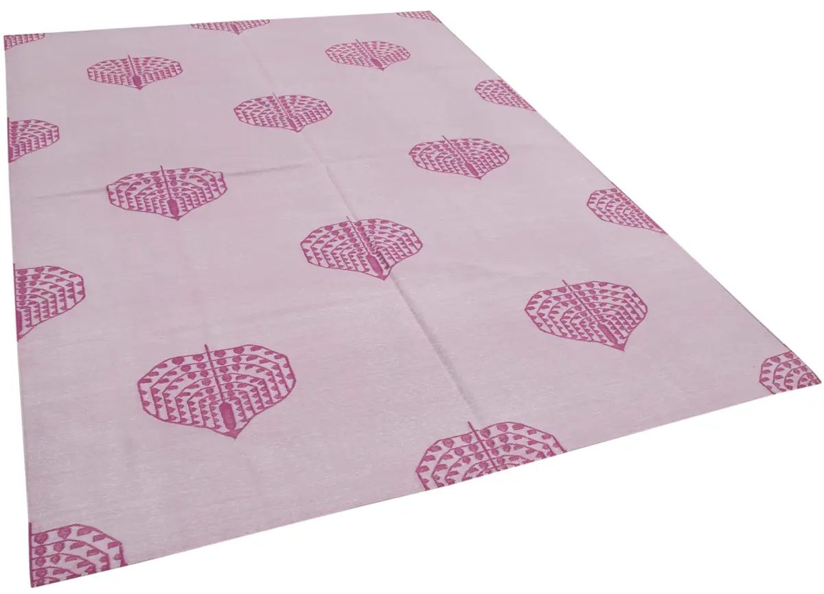 Duri Modern Mor Pamuk Üstü Yün El Dokuma Kilim-190x273 - Görsel 2