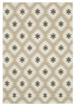 Duri Modern Kahverengi Pamuk Üstü Yün El Dokuma Kilim-183x270