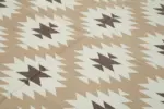 Duri Modern Kahverengi Pamuk Üstü Yün El Dokuma Kilim-183x270 - Görsel 5