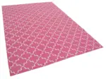 Duri Modern Pembe Pamuk Üstü Yün El Dokuma Kilim-183x277 - Görsel 2