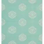 Duri Modern Turkuaz Pamuk Üstü Yün El Dokuma Kilim-183x273