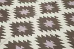 Duri Modern Kahverengi Pamuk Üstü Yün El Dokuma Kilim-183x264 - Görsel 5