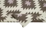 Duri Modern Kahverengi Pamuk Üstü Yün El Dokuma Kilim-183x264 - Görsel 6