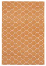 Duri Modern Turuncu Pamuk Üstü Yün El Dokuma Kilim-185x276