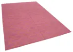 Duri Modern Pembe Pamuk Üstü Yün El Dokuma Kilim-188x275 - Görsel 2