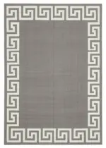 Duri Modern Gri Pamuk Üstü Yün El Dokuma Kilim-186x270