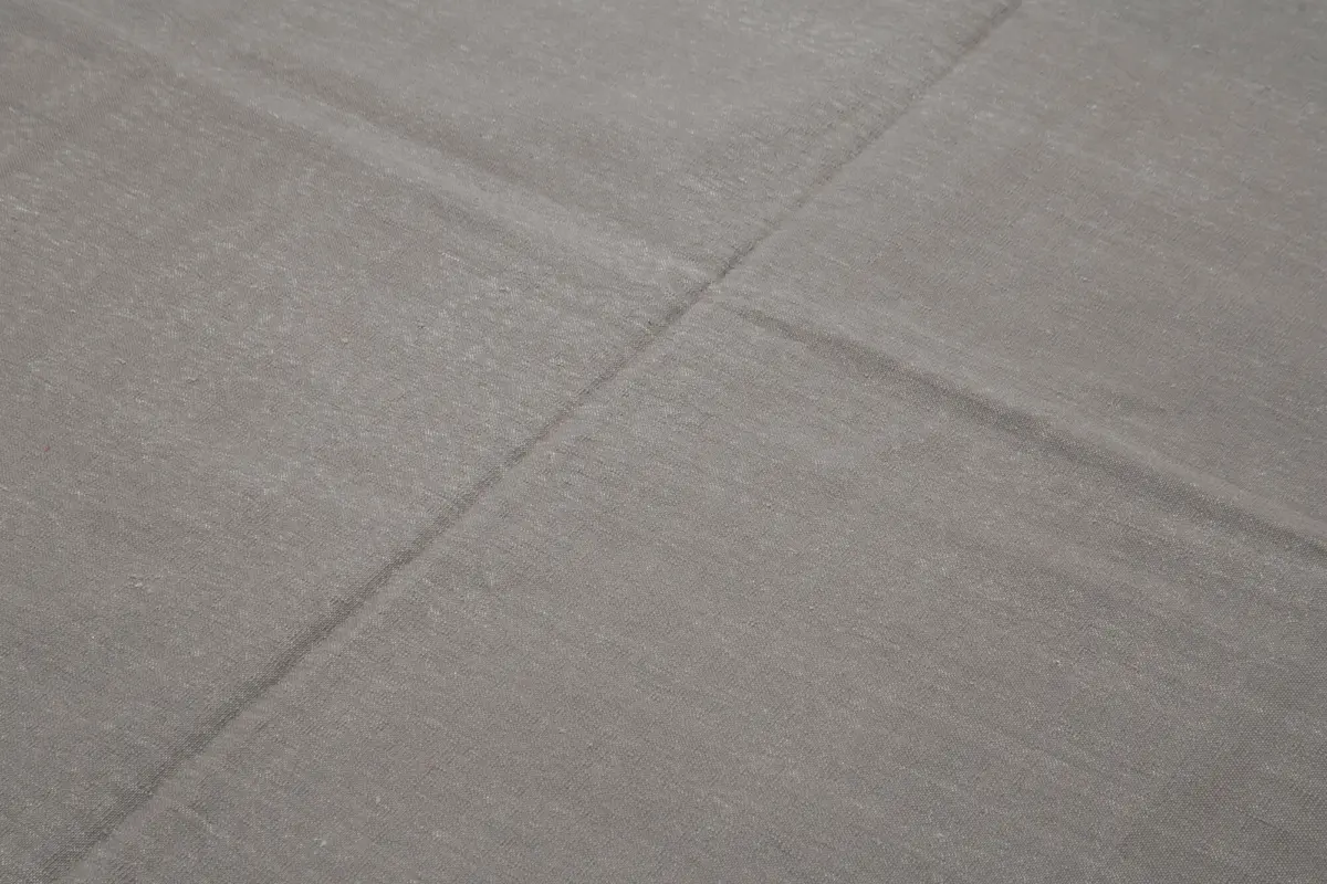 Duri Modern Gri Pamuk Üstü Yün El Dokuma Kilim-186x270 - Görsel 5