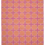 Duri Modern Pembe Pamuk Üstü Yün El Dokuma Kilim-307x418