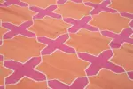 Duri Modern Pembe Pamuk Üstü Yün El Dokuma Kilim-307x418 - Görsel 5