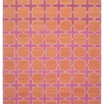 Duri Modern Turuncu Pamuk Üstü Yün El Dokuma Kilim-306x420