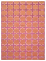 Duri Modern Turuncu Pamuk Üstü Yün El Dokuma Kilim-306x420