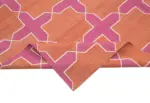 Duri Modern Turuncu Pamuk Üstü Yün El Dokuma Kilim-306x420 - Görsel 6