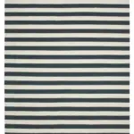 Duri Modern Siyah Pamuk Üstü Yün El Dokuma Kilim-305x432