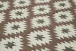 Duri Modern Kahverengi Pamuk Üstü Yün El Dokuma Kilim-302x421 - Görsel 5