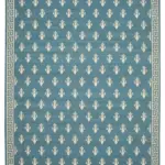 Duri Modern Mavi Pamuk Üstü Yün El Dokuma Kilim-309x427