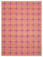 Duri Modern Turuncu Pamuk Üstü Yün El Dokuma Kilim-314x430