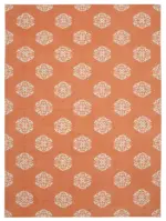 Duri Modern Turuncu Pamuk Üstü Yün El Dokuma Kilim-305x422