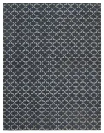 Duri Modern Siyah Pamuk Üstü Yün El Dokuma Kilim-280x365